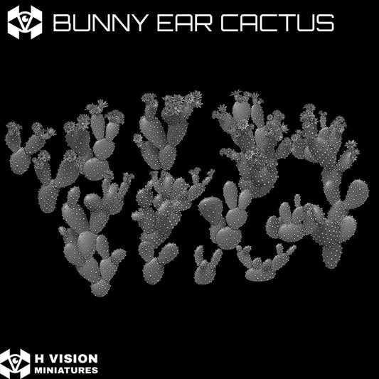 Official H Vision Miniatures render of Bunny Ear Cactus, included in Desert Cactus themed pack