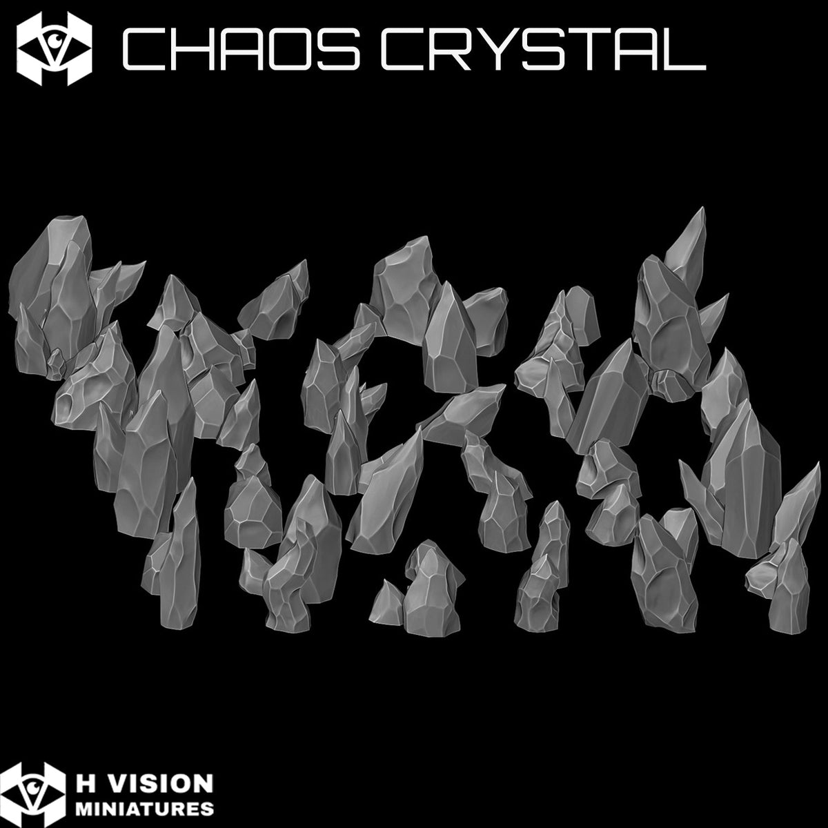 Official H Vision Miniatures render of Chaos Crystal, included in Crystal Formations themed pack