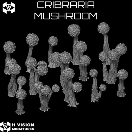 Official H Vision Miniatures render of Cribraria Mushroom, included in Alien Growth themed pack