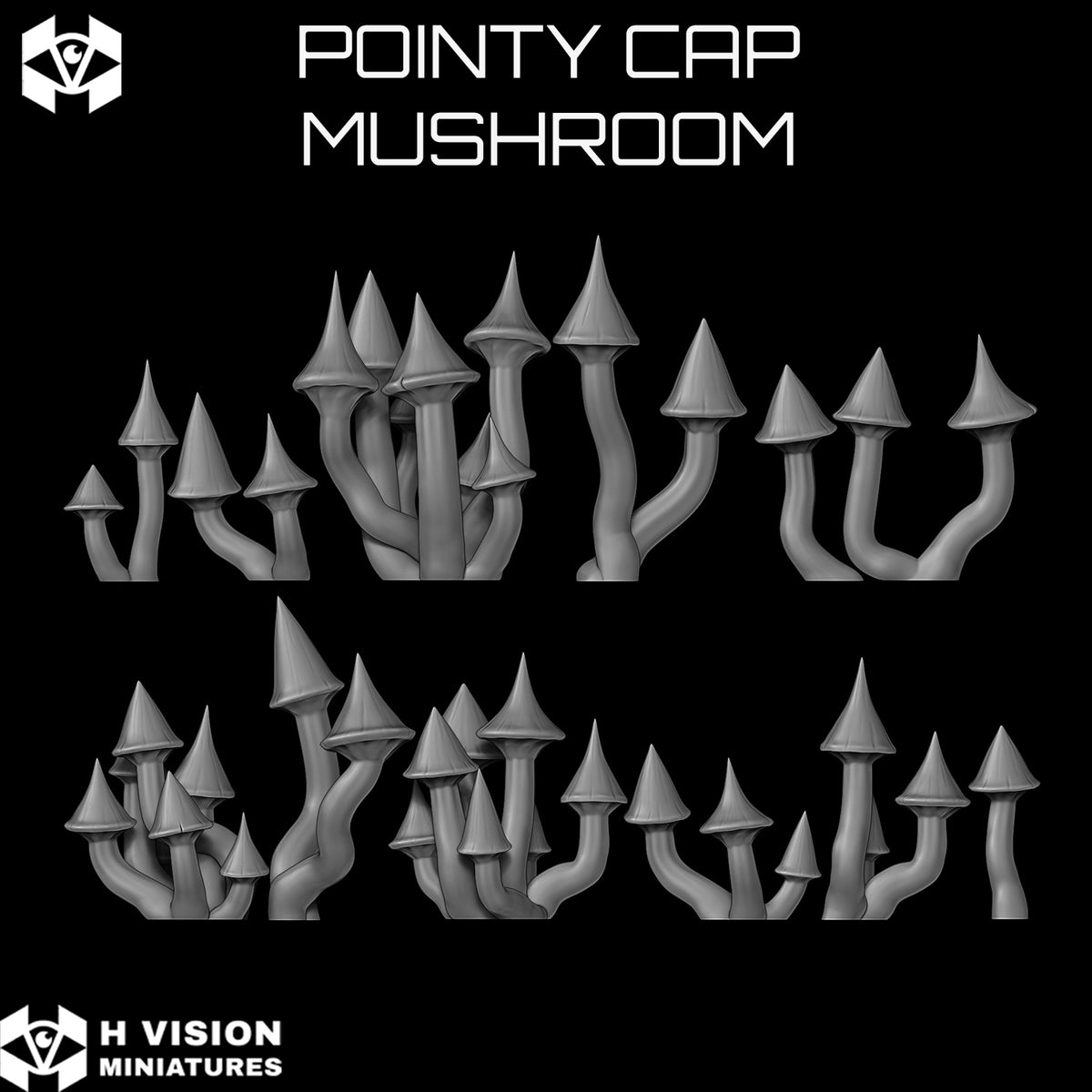 Official H Vision Miniatures Pointy Cap Mushroom render 3