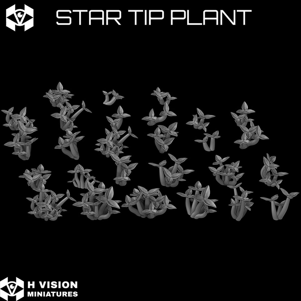 Official H Vision Miniatures render of Star Tip Plant, included in Desert Succulents themed pack