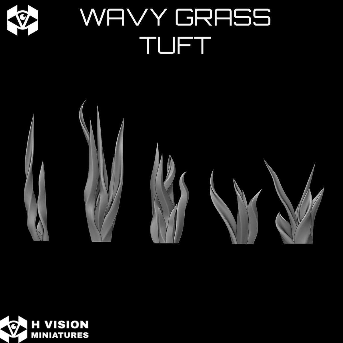 Official H Vision Miniatures Wavy Grass Tuft render 3