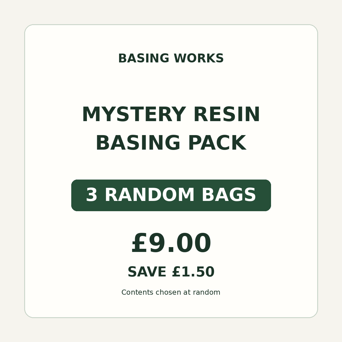 Mystery Resin Basing Pack — 3 random bags for £9, save £1.50