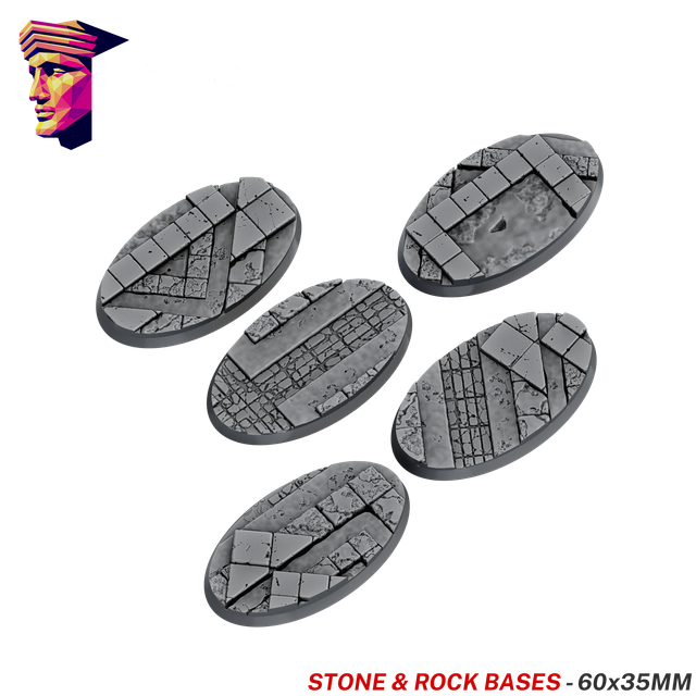 Stone & Rock Scenic Bases – 60x35mm Oval x5