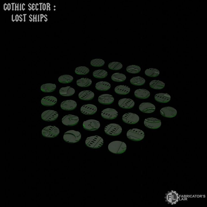 Tombship scenic bases 32mm round original creator render