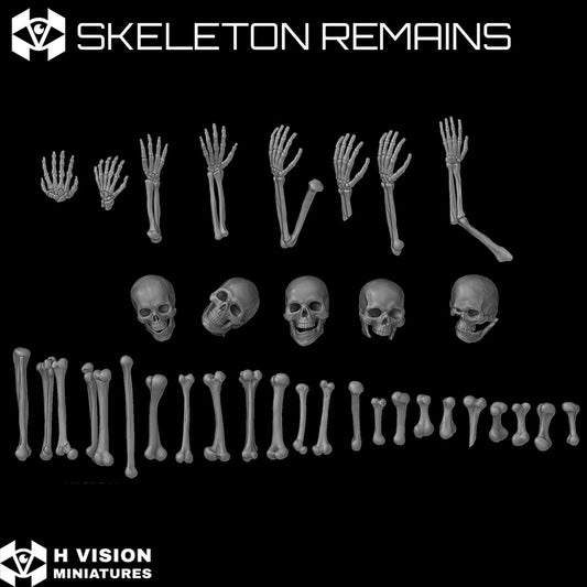 Official H Vision Miniatures Skeleton Remains render 2 showing skeletal resin basing details