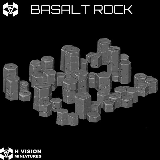 Official H Vision Miniatures render of Basalt Rock, included in Volcanic Ground themed pack