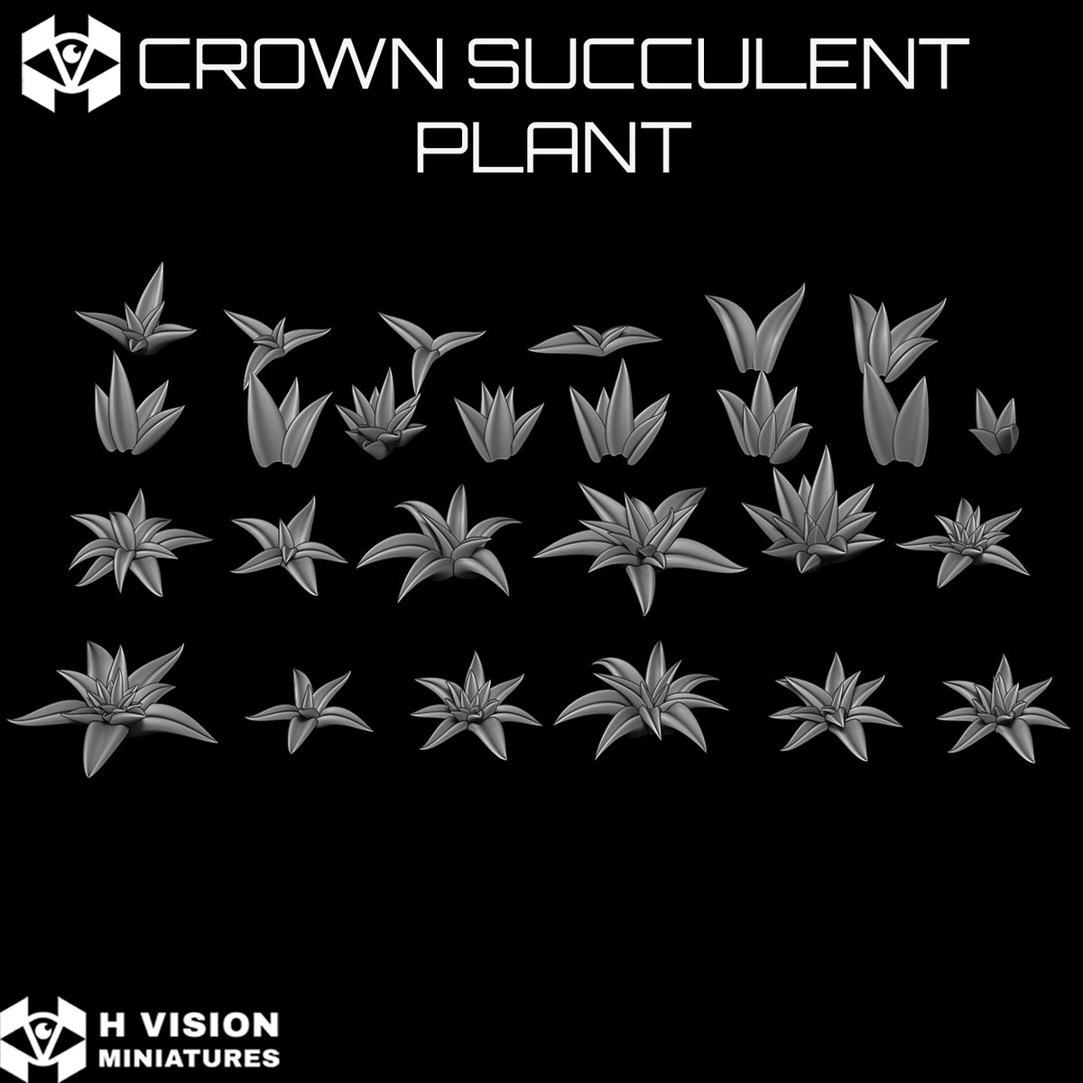 Official H Vision Miniatures Crown Succulent Plant render 1