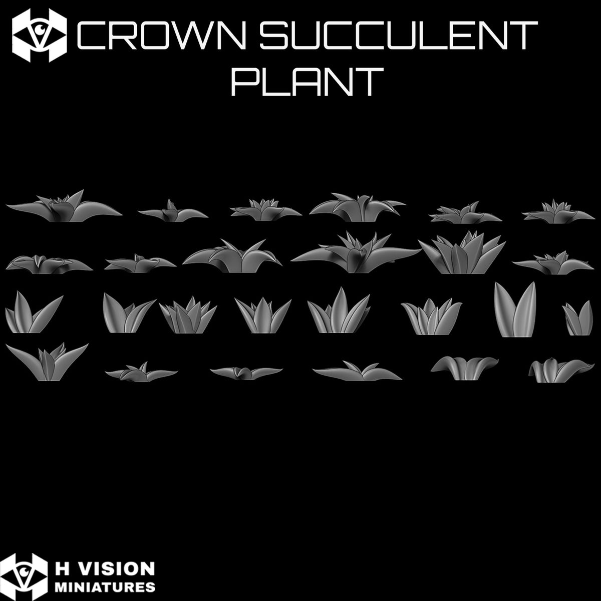 Official H Vision Miniatures Crown Succulent Plant render 2