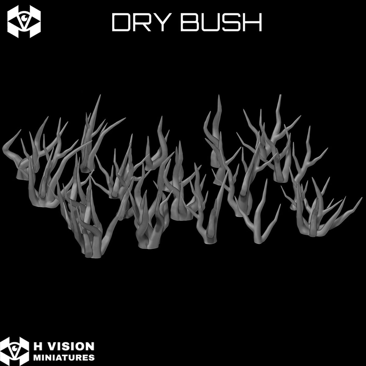 Official H Vision Miniatures render of Dry Bush, included in Dead Woodland themed pack