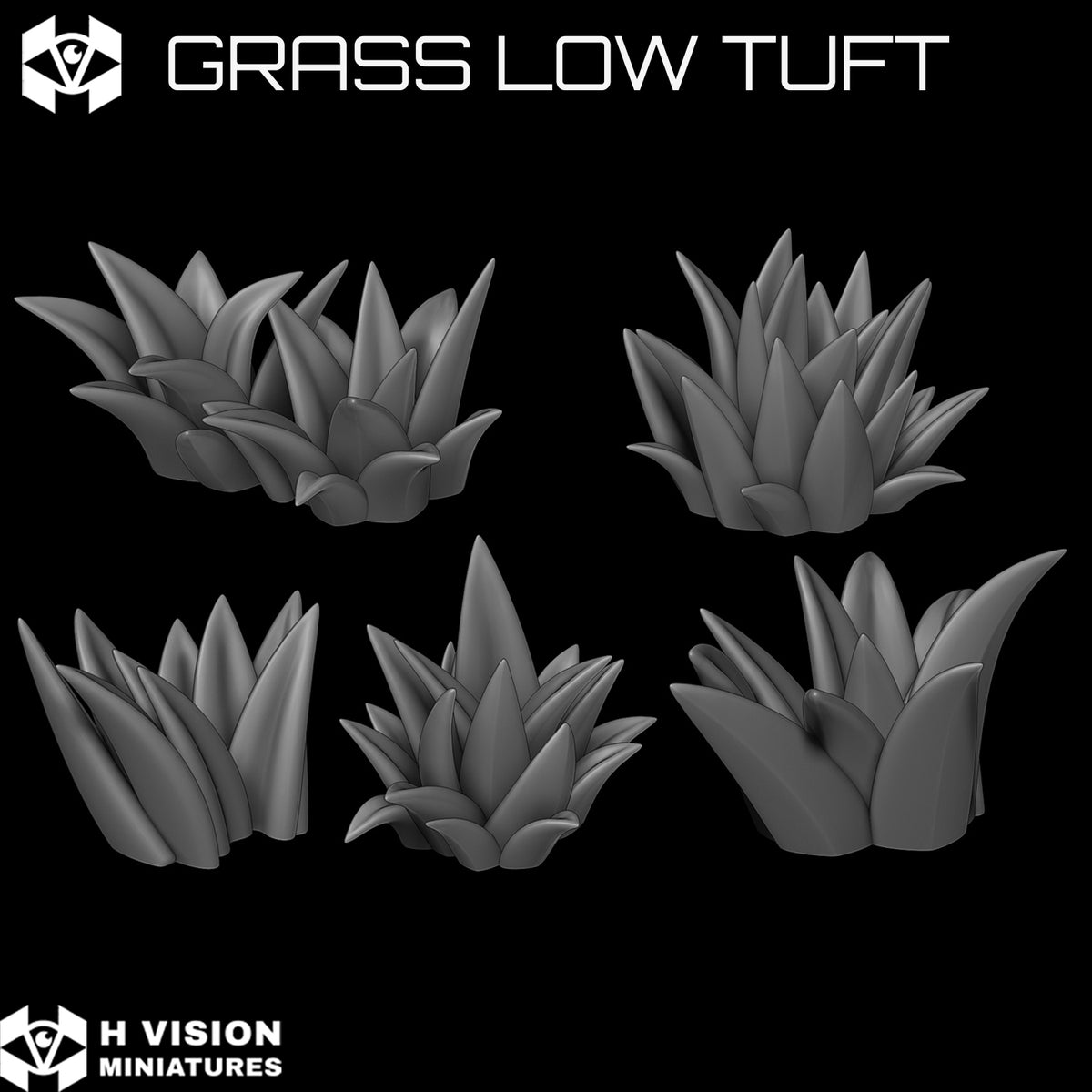 Official H Vision Miniatures Grass Low Tuft render 3