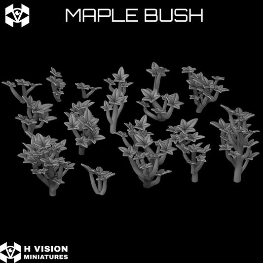 Official H Vision Miniatures render of Maple bush, included in Woodland Bushes themed pack