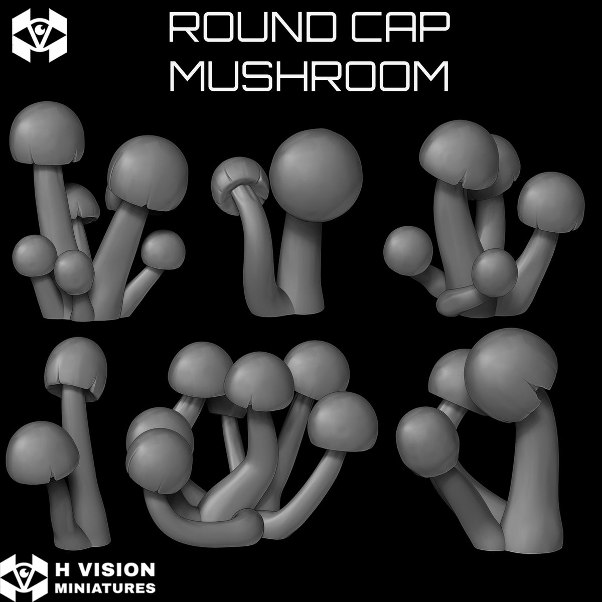 Official H Vision Miniatures Round Cap Mushroom render 3