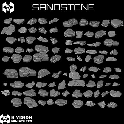 Official H Vision Miniatures render of Sandstone, included in Natural Rocks themed pack