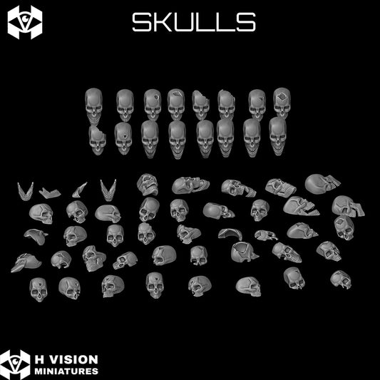 Official H Vision Miniatures render of Skulls, included in Bones & Skulls themed pack