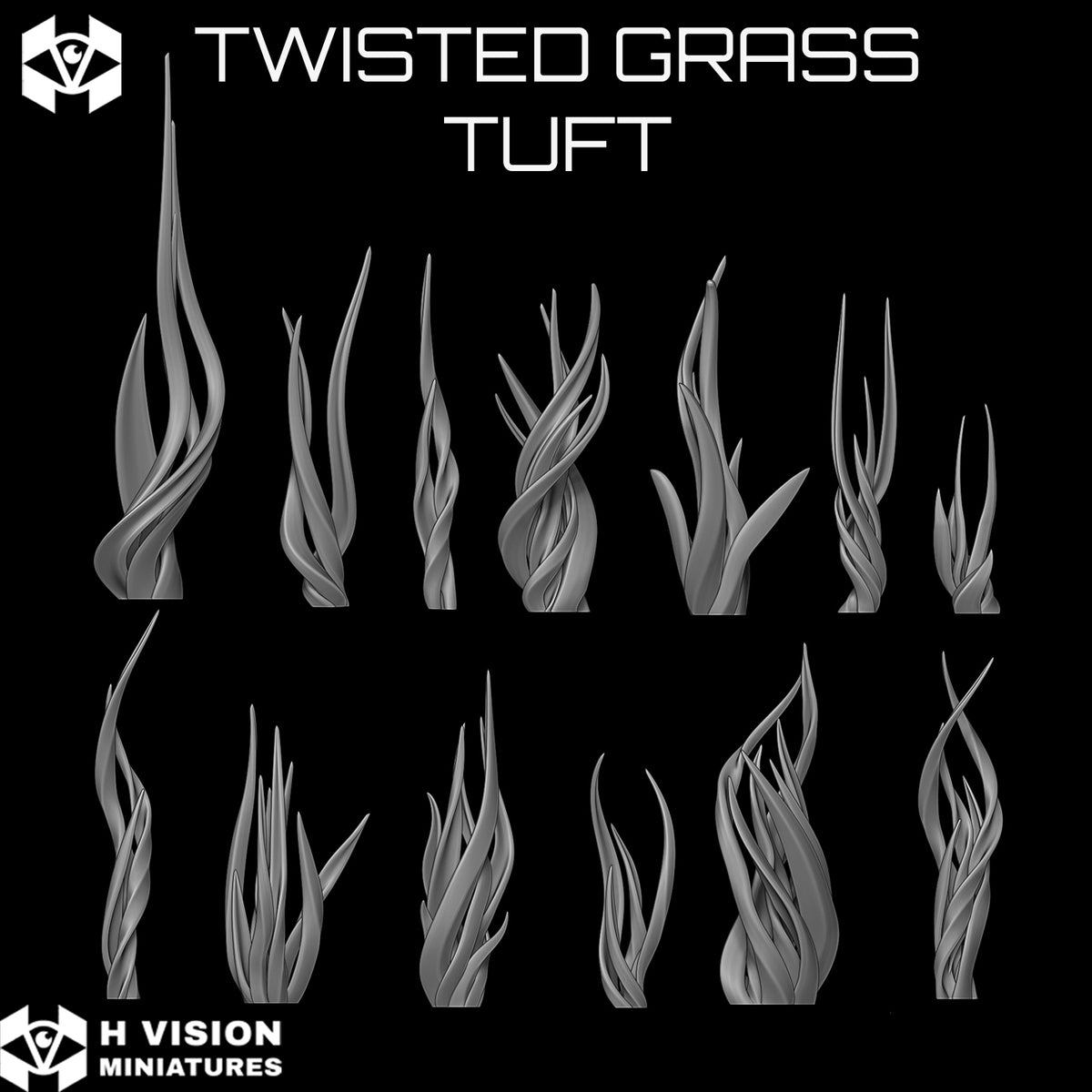 Official H Vision Miniatures Twisted Grass Tuft render 2