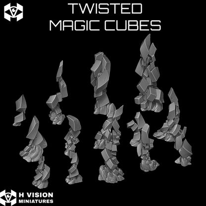 Official H Vision Miniatures render of Twisted Magic Cubes, included in Floating Magic Cubes themed pack