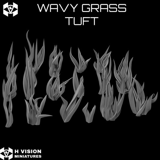 Official H Vision Miniatures render of Wavy Grass Tuft, included in Wild Grass & Tufts themed pack