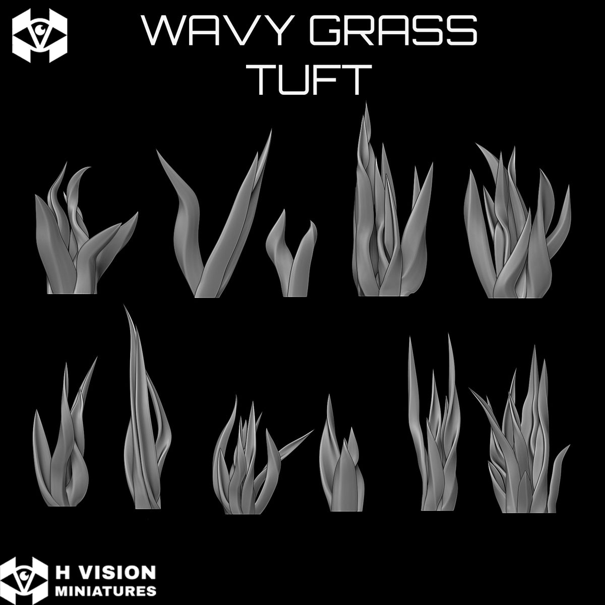 Official H Vision Miniatures Wavy Grass Tuft render 2