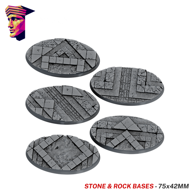 Stone & Rock Scenic Bases – 75x42mm Oval x5