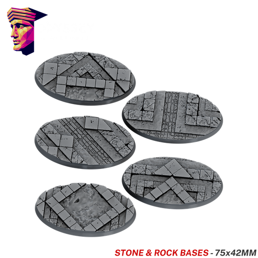 Stone & Rock Scenic Bases – 75x42mm Oval x5