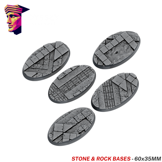 Stone & Rock Scenic Bases – 60x35mm Oval x5