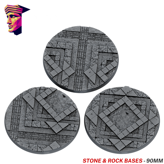 Stone & Rock Scenic Bases – 90mm x3