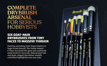 Hobby Heaven 6-Piece Dry Brush Set - XS to XXL