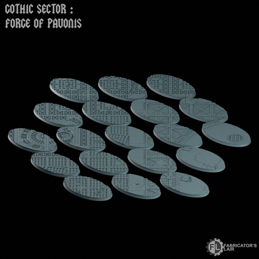 Grimdark Industrial Scenic Bases – 90×52mm oval