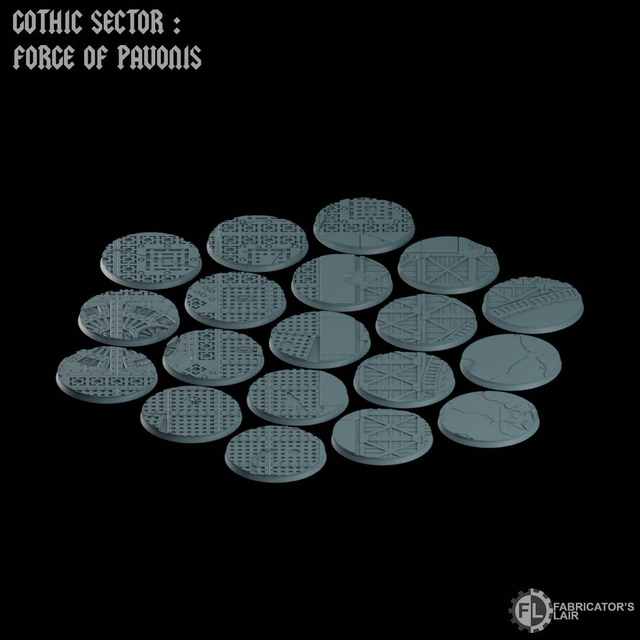 Grimdark Industrial Scenic Bases – 60mm round