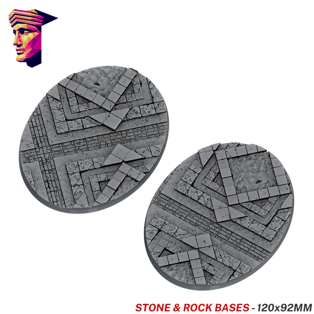 Stone & Rock Scenic Bases – 120x92mm Oval x2