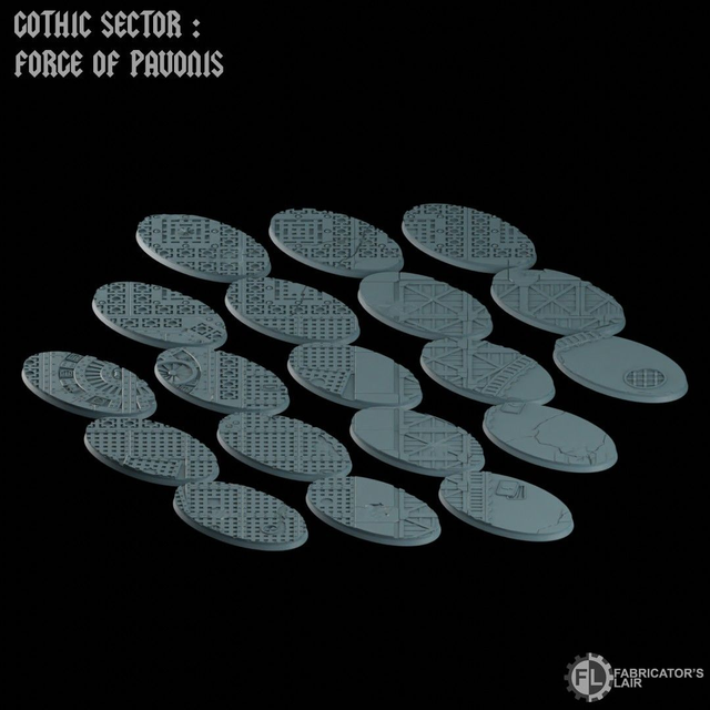 Grimdark Industrial Scenic Bases – 120×92mm oval
