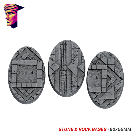 Stone & Rock Scenic Bases – 90x52mm Oval x3