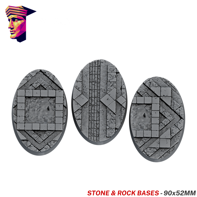 Stone & Rock Scenic Bases – 90x52mm Oval x3