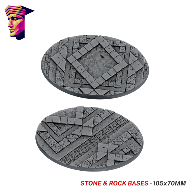 Stone & Rock Scenic Bases – 105x70mm Oval x2