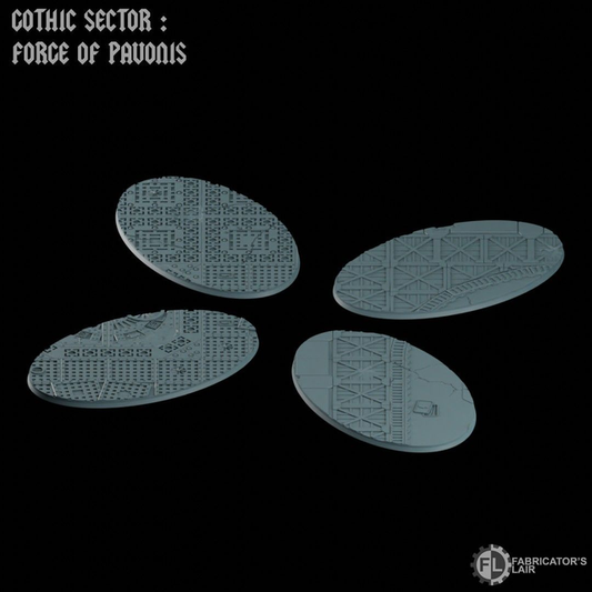 Grimdark Industrial Scenic Bases – 170×105mm oval